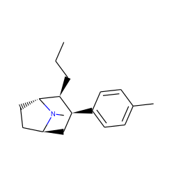 CCC[C@H]1[C@@H](c2ccc(C)cc2)C[C@H]2CC[C@H]1N2C ZINC000100812607