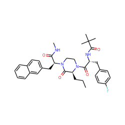 CCC[C@H]1C(=O)N([C@@H](Cc2ccc3ccccc3c2)C(=O)NC)CCN1C(=O)[C@@H](Cc1ccc(F)cc1)NC(=O)C(C)(C)C ZINC000042834070