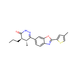 CCC[C@H]1C(=O)NN=C(c2ccc3nc(-c4cc(C)cs4)oc3c2)[C@@H]1C ZINC000168944769