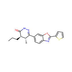 CCC[C@H]1C(=O)NN=C(c2ccc3nc(-c4cccs4)oc3c2)[C@@H]1C ZINC000168874235