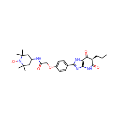 CCC[C@H]1C(=O)Nc2nc(-c3ccc(OCC(=O)NC4CC(C)(C)N([O])C(C)(C)C4)cc3)[nH]c2C1=O ZINC000101485415