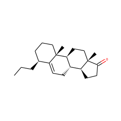 CCC[C@H]1CCC[C@@]2(C)C1=CC[C@H]1[C@@H]3CCC(=O)[C@@]3(C)CC[C@@H]12 ZINC000038296357