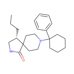 CCC[C@H]1CNC(=O)C12CCN(C1(c3ccccc3)CCCCC1)CC2 ZINC000013982660