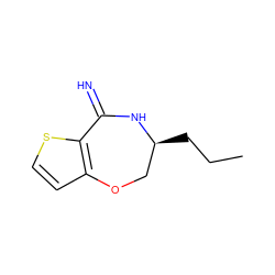 CCC[C@H]1COc2ccsc2C(=N)N1 ZINC000039187988