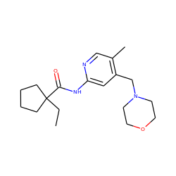 CCC1(C(=O)Nc2cc(CN3CCOCC3)c(C)cn2)CCCC1 ZINC000045255250