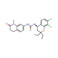 CCC1(CC)C[C@@H](NC(=O)Nc2ccc3c(c2)N(C)C(=O)CC3)c2ccc(Cl)c(Cl)c2O1 ZINC000144332953