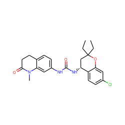 CCC1(CC)C[C@@H](NC(=O)Nc2ccc3c(c2)N(C)C(=O)CC3)c2ccc(Cl)cc2O1 ZINC000143460717