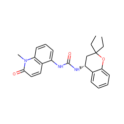 CCC1(CC)C[C@@H](NC(=O)Nc2cccc3c2ccc(=O)n3C)c2ccccc2O1 ZINC000143510373