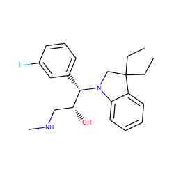 CCC1(CC)CN([C@@H](c2cccc(F)c2)[C@H](O)CNC)c2ccccc21 ZINC000045386354