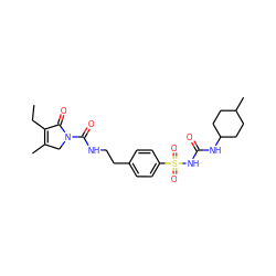 CCC1=C(C)CN(C(=O)NCCc2ccc(S(=O)(=O)NC(=O)NC3CCC(C)CC3)cc2)C1=O ZINC000000537791