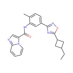 CCC1CC(c2nc(-c3ccc(C)c(NC(=O)c4cnc5ccccn45)c3)no2)C1 ZINC000206102713