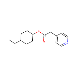 CCC1CCC(OC(=O)Cc2ccncc2)CC1 ZINC000026827104