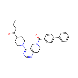 CCCC(=O)C1CCN(c2ncnc3c2CN(C(=O)c2ccc(-c4ccccc4)cc2)CC3)CC1 ZINC000095582196