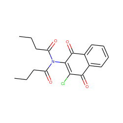 CCCC(=O)N(C(=O)CCC)C1=C(Cl)C(=O)c2ccccc2C1=O ZINC000001650602