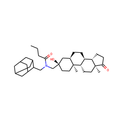 CCCC(=O)N(CC1C2CC3CC(C2)CC1C3)C[C@@]1(O)CC[C@]2(C)[C@H]3CC[C@]4(C)C(=O)CC[C@H]4[C@@H]3CC[C@@H]2C1 ZINC000118920034