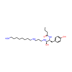 CCCC(=O)N[C@@H](Cc1ccc(O)cc1)[C@@H](O)NCCCNCCCCCCCCN ZINC000027651486