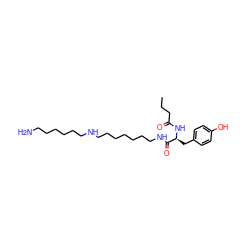 CCCC(=O)N[C@@H](Cc1ccc(O)cc1)C(=O)NCCCCCCCNCCCCCCN ZINC000035033601