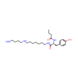 CCCC(=O)N[C@@H](Cc1ccc(O)cc1)C(=O)NCCCCCCCNCCCCN ZINC000013492674