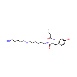 CCCC(=O)N[C@@H](Cc1ccc(O)cc1)C(=O)NCCCCCCNCCCCCN ZINC000013492673