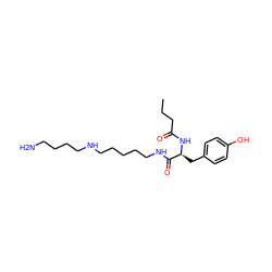 CCCC(=O)N[C@@H](Cc1ccc(O)cc1)C(=O)NCCCCCNCCCCN ZINC000035033581