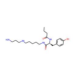 CCCC(=O)N[C@@H](Cc1ccc(O)cc1)C(=O)NCCCCCNCCCN ZINC000035033579