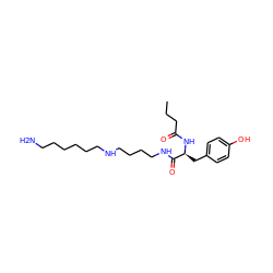 CCCC(=O)N[C@@H](Cc1ccc(O)cc1)C(=O)NCCCCNCCCCCCN ZINC000035033597