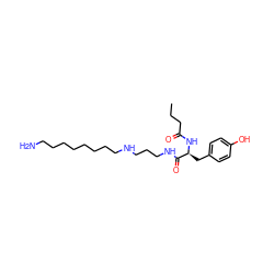 CCCC(=O)N[C@@H](Cc1ccc(O)cc1)C(=O)NCCCNCCCCCCCCN ZINC000013492672