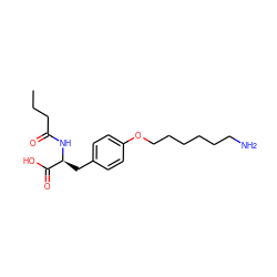 CCCC(=O)N[C@@H](Cc1ccc(OCCCCCCN)cc1)C(=O)O ZINC000013738117