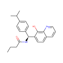 CCCC(=O)N[C@@H](c1ccc(C(C)C)cc1)c1ccc2cccnc2c1O ZINC000000869238