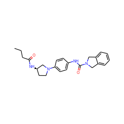 CCCC(=O)N[C@@H]1CCN(c2ccc(NC(=O)N3Cc4ccccc4C3)cc2)C1 ZINC000166255754