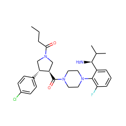 CCCC(=O)N1C[C@@H](C(=O)N2CCN(c3c(F)cccc3[C@@H](N)C(C)C)CC2)[C@H](c2ccc(Cl)cc2)C1 ZINC000028824105