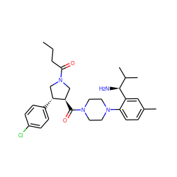 CCCC(=O)N1C[C@@H](C(=O)N2CCN(c3ccc(C)cc3[C@@H](N)C(C)C)CC2)[C@H](c2ccc(Cl)cc2)C1 ZINC000028824076