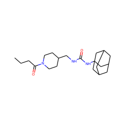 CCCC(=O)N1CCC(CNC(=O)NC23CC4CC(CC(C4)C2)C3)CC1 ZINC000036330636