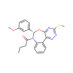 CCCC(=O)N1c2ccccc2-c2nnc(SC)nc2O[C@H]1c1cccc(OC)c1 ZINC000000684690