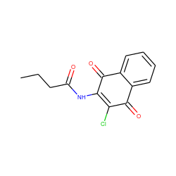 CCCC(=O)NC1=C(Cl)C(=O)c2ccccc2C1=O ZINC000001714195