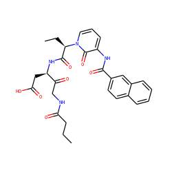 CCCC(=O)NCC(=O)[C@@H](CC(=O)O)NC(=O)[C@@H](CC)n1cccc(NC(=O)c2ccc3ccccc3c2)c1=O ZINC000028018336