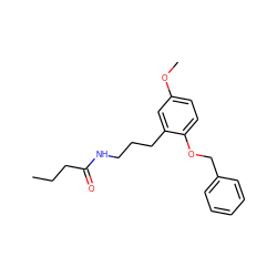 CCCC(=O)NCCCc1cc(OC)ccc1OCc1ccccc1 ZINC000049067981