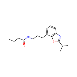 CCCC(=O)NCCCc1cccc2nc(C(C)C)oc12 ZINC000027208331