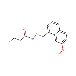 CCCC(=O)NOCc1cccc2ccc(OC)cc12 ZINC000000021040