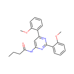 CCCC(=O)Nc1cc(-c2ccccc2OC)nc(-c2ccccc2OC)n1 ZINC000066103970