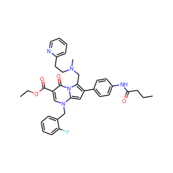 CCCC(=O)Nc1ccc(-c2cc3n(Cc4ccccc4F)cc(C(=O)OCC)c(=O)n3c2CN(C)CCc2ccccn2)cc1 ZINC000027326544