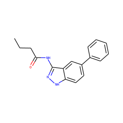 CCCC(=O)Nc1n[nH]c2ccc(-c3ccccc3)cc12 ZINC000013489653