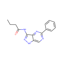 CCCC(=O)Nc1n[nH]c2cnc(-c3ccccc3)nc12 ZINC000013489655