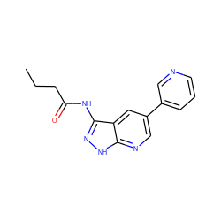 CCCC(=O)Nc1n[nH]c2ncc(-c3cccnc3)cc12 ZINC000013489648