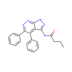 CCCC(=O)Nc1n[nH]c2nnc(-c3ccccc3)c(-c3ccccc3)c12 ZINC000013489656