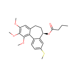 CCCC(=O)O[C@@H]1CCc2cc(OC)c(OC)c(OC)c2-c2ccc(SC)cc21 ZINC000029468645