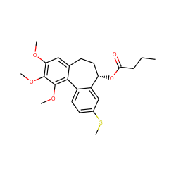 CCCC(=O)O[C@H]1CCc2cc(OC)c(OC)c(OC)c2-c2ccc(SC)cc21 ZINC000029464893