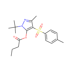 CCCC(=O)Oc1c(S(=O)(=O)c2ccc(C)cc2)c(C)nn1C(C)(C)C ZINC000004907537