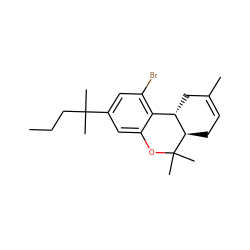 CCCC(C)(C)c1cc(Br)c2c(c1)OC(C)(C)[C@@H]1CC=C(C)C[C@@H]21 ZINC000064448622