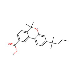 CCCC(C)(C)c1ccc2c(c1)OC(C)(C)c1ccc(C(=O)OC)cc1-2 ZINC000013814000